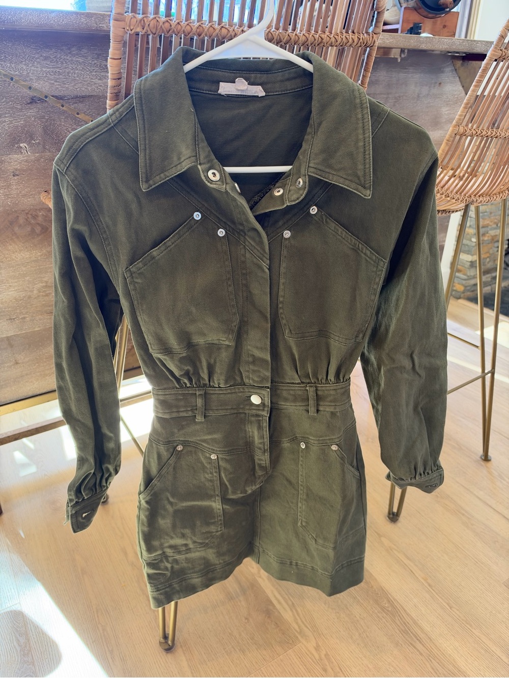 Steve Madden Olive Utility Jacket Dress